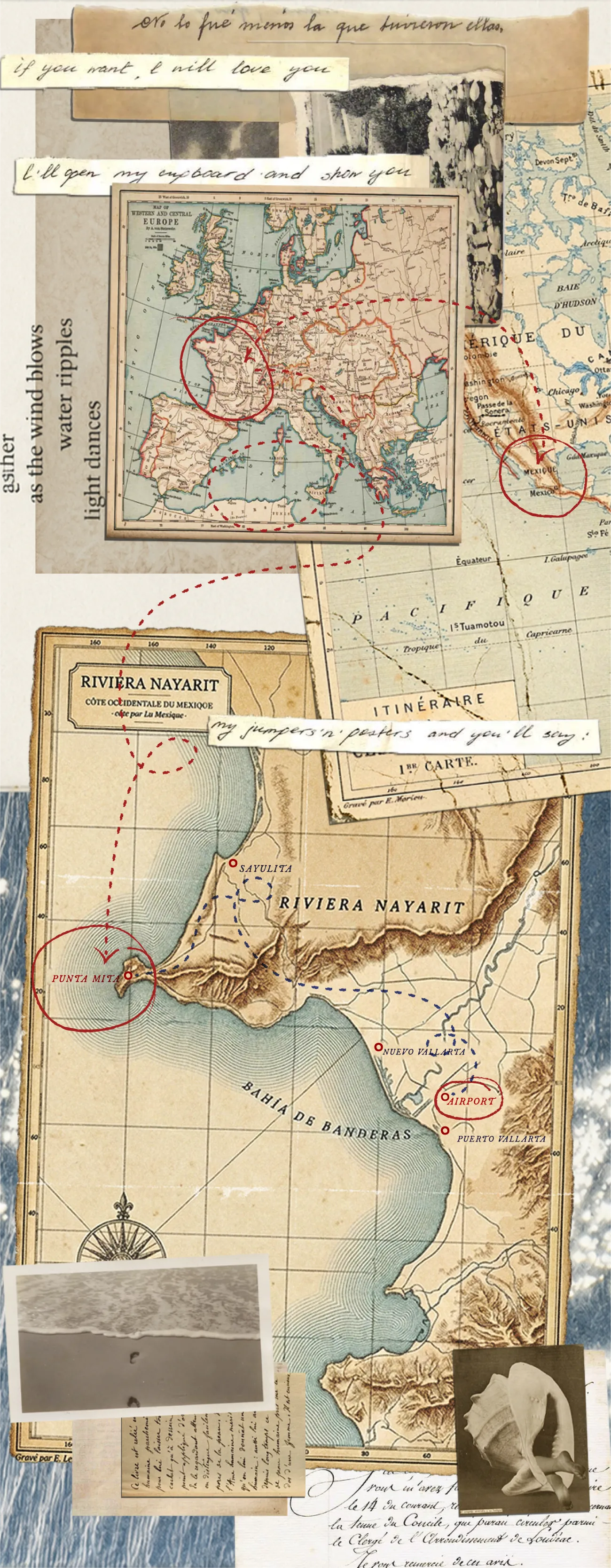 Mapa del viaje — de Europa a Riviera Nayarit